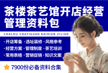 茶楼茶艺馆开店经营管理资料大全-资料包
